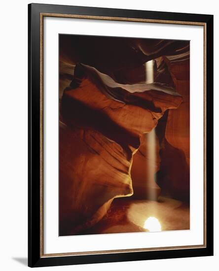 Shaft of Sunlight Penetrating Antelope Canyon, Page, Arizona, USA-Adam Jones-Framed Photographic Print