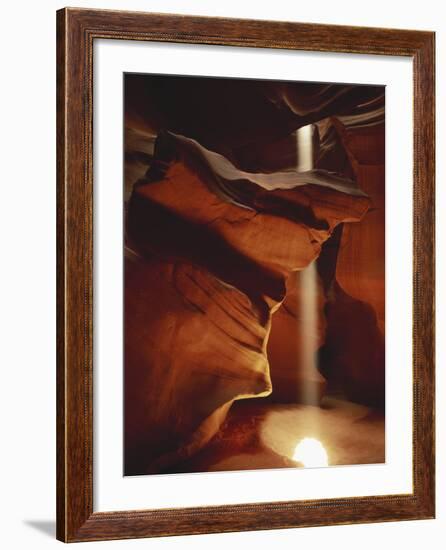 Shaft of Sunlight Penetrating Antelope Canyon, Page, Arizona, USA-Adam Jones-Framed Photographic Print