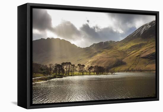 Shafts of Light Break Through Clouds to Illuminate the Fells in Winter, England-Eleanor Scriven-Framed Premier Image Canvas
