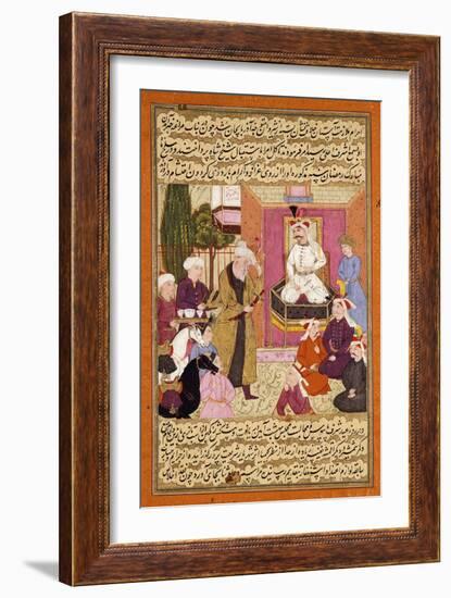 Shah 'Abbas En Route Between Sherwan and Azerbaijan, Receiving Sher Shah, C. 1688-Muin Musavvir-Framed Giclee Print