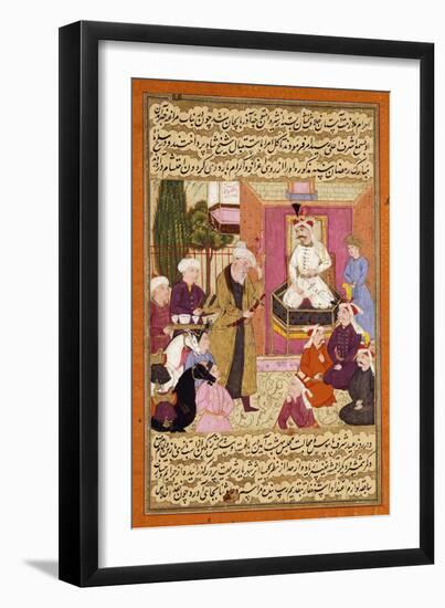 Shah 'Abbas En Route Between Sherwan and Azerbaijan, Receiving Sher Shah, C. 1688-Muin Musavvir-Framed Giclee Print