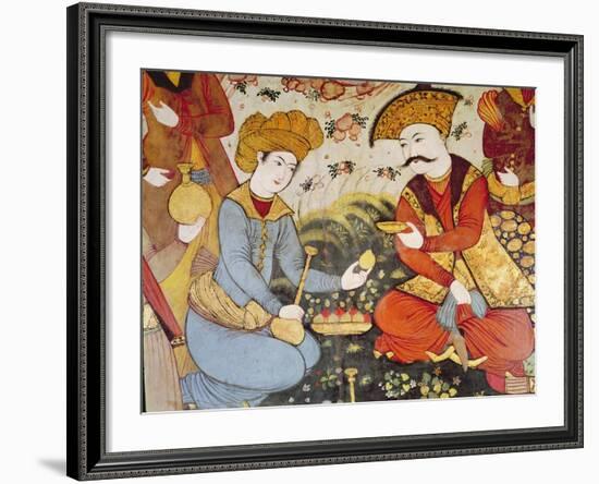 Shah Abbas I (1588-1629) and a Courtier-null-Framed Giclee Print