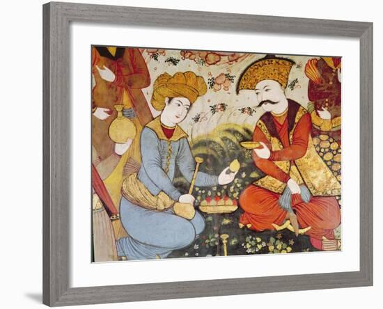 Shah Abbas I (1588-1629) and a Courtier-null-Framed Giclee Print