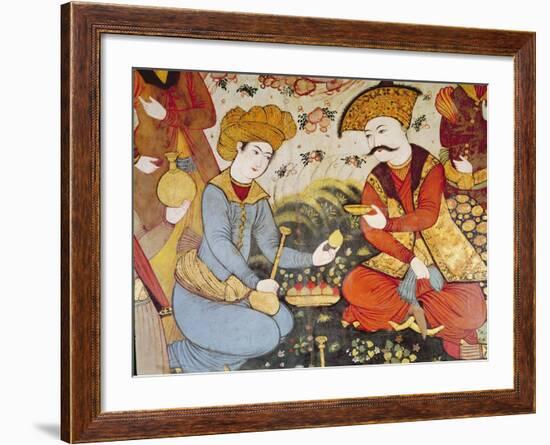 Shah Abbas I (1588-1629) and a Courtier-null-Framed Giclee Print