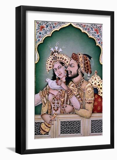 Shah Jahan (1592-1666) and His Wife, Arjumand Banu Begum (D.1631) Mumtaz-I Mahal-null-Framed Giclee Print