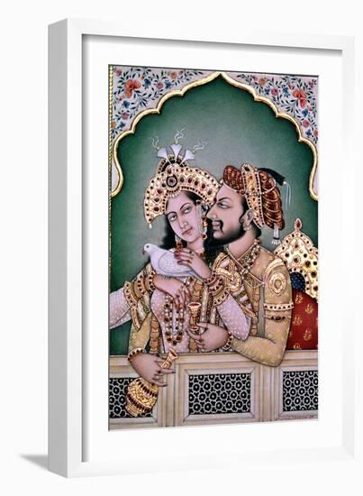 Shah Jahan (1592-1666) and His Wife, Arjumand Banu Begum (D.1631) Mumtaz-I Mahal-null-Framed Giclee Print