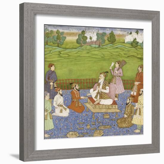 Shah Jahan, ses quatre fils et quatre courtisans-null-Framed Giclee Print