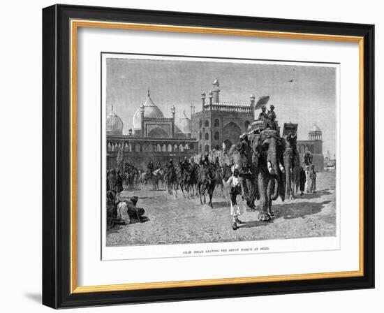 Shah Jehan Leaving the Great Mosque at Delhi, C19th Century-Edwin Lord Weeks-Framed Giclee Print