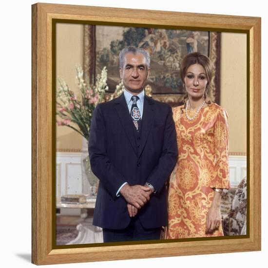 Shah of Iran Mohammad Reza Pahlavi and Wife Farah, 2500th Anniversary of Persia, Persepolis-Carlo Bavagnoli-Framed Premier Image Canvas