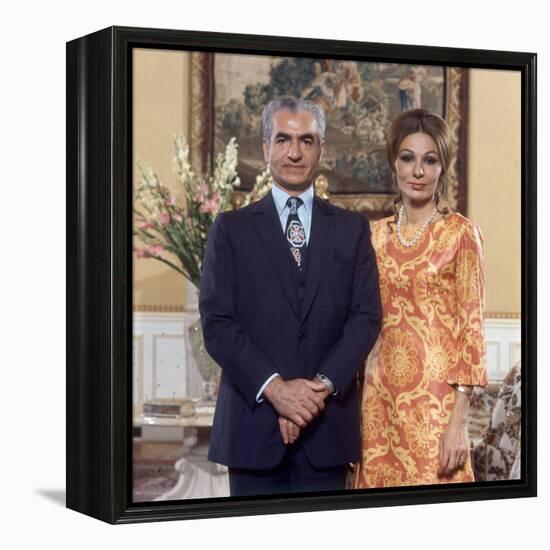 Shah of Iran Mohammad Reza Pahlavi and Wife Farah, 2500th Anniversary of Persia, Persepolis-Carlo Bavagnoli-Framed Premier Image Canvas