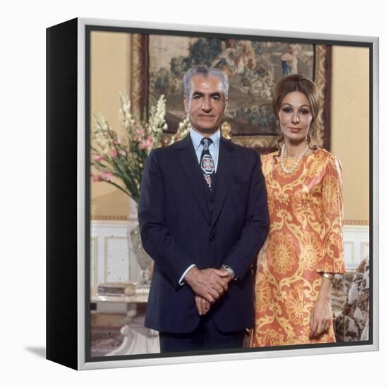 Shah of Iran Mohammad Reza Pahlavi and Wife Farah, 2500th Anniversary of Persia, Persepolis-Carlo Bavagnoli-Framed Premier Image Canvas