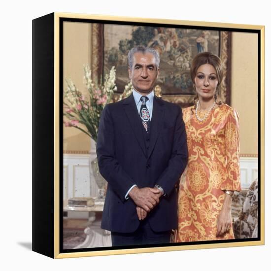 Shah of Iran Mohammad Reza Pahlavi and Wife Farah, 2500th Anniversary of Persia, Persepolis-Carlo Bavagnoli-Framed Premier Image Canvas