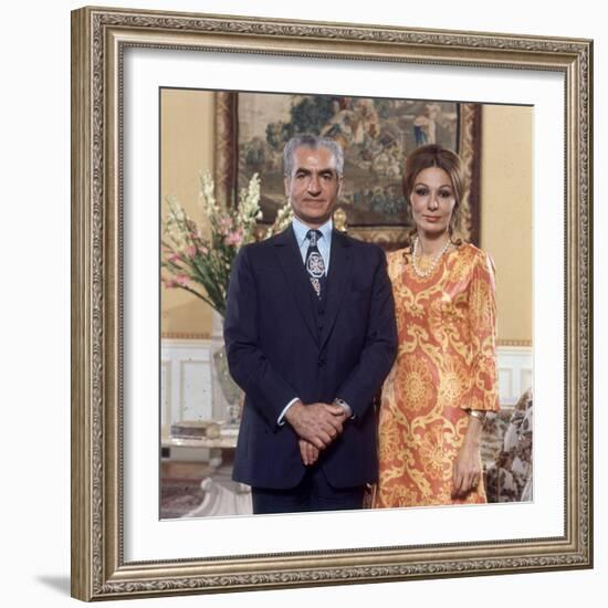 Shah of Iran Mohammad Reza Pahlavi and Wife Farah, 2500th Anniversary of Persia, Persepolis-Carlo Bavagnoli-Framed Photographic Print