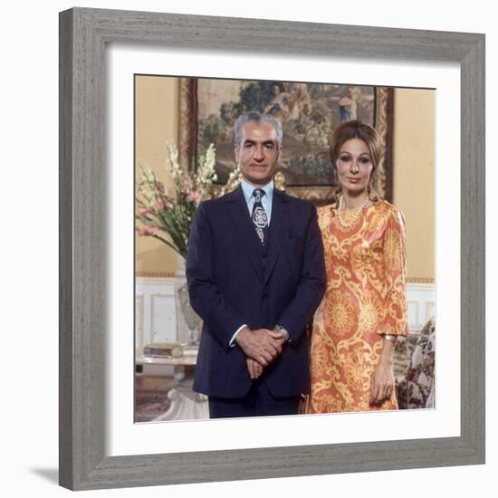 Shah of Iran Mohammad Reza Pahlavi and Wife Farah, 2500th Anniversary of Persia, Persepolis-Carlo Bavagnoli-Framed Photographic Print