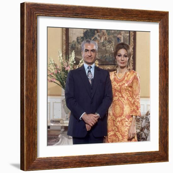 Shah of Iran Mohammad Reza Pahlavi and Wife Farah, 2500th Anniversary of Persia, Persepolis-Carlo Bavagnoli-Framed Photographic Print