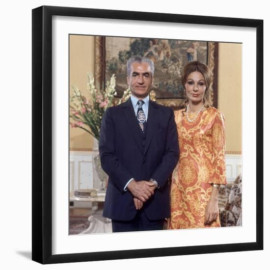 Shah of Iran Mohammad Reza Pahlavi and Wife Farah, 2500th Anniversary of Persia, Persepolis-Carlo Bavagnoli-Framed Photographic Print