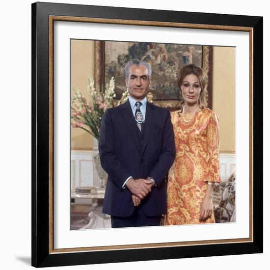 Shah of Iran Mohammad Reza Pahlavi and Wife Farah, 2500th Anniversary of Persia, Persepolis-Carlo Bavagnoli-Framed Photographic Print