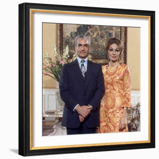 Shah of Iran Mohammad Reza Pahlavi and Wife Farah, 2500th Anniversary of Persia, Persepolis-Carlo Bavagnoli-Framed Photographic Print