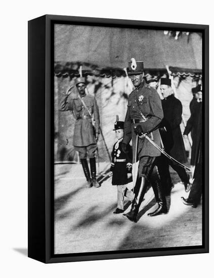 Shah Pahlavi of Persia with His Son the Crown Prince, April, 1926-Thomas E. & Horace Grant-Framed Premier Image Canvas