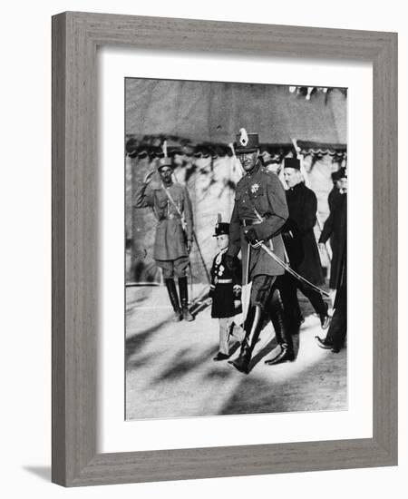 Shah Pahlavi of Persia with His Son the Crown Prince, April, 1926-Thomas E. & Horace Grant-Framed Photographic Print