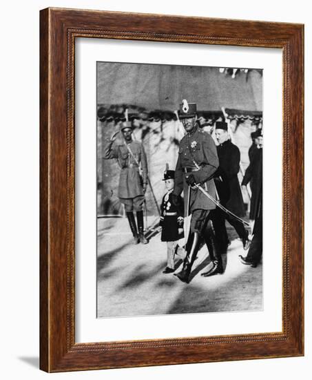 Shah Pahlavi of Persia with His Son the Crown Prince, April, 1926-Thomas E. & Horace Grant-Framed Photographic Print