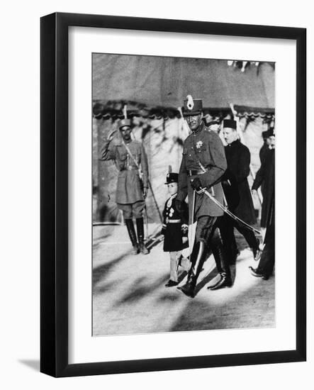 Shah Pahlavi of Persia with His Son the Crown Prince, April, 1926-Thomas E. & Horace Grant-Framed Photographic Print