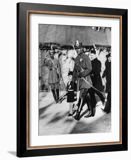 Shah Pahlavi of Persia with His Son the Crown Prince, April, 1926-Thomas E. & Horace Grant-Framed Photographic Print