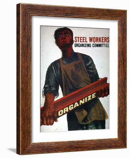 Shahn: Steel Union Poster-Ben Shahn-Framed Giclee Print