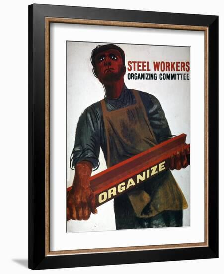 Shahn: Steel Union Poster-Ben Shahn-Framed Giclee Print