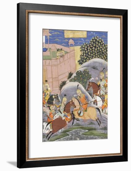 Shahnameh de Ferdowsi ou le Livre des Rois. Combat de Bijène contre Firoud-null-Framed Giclee Print