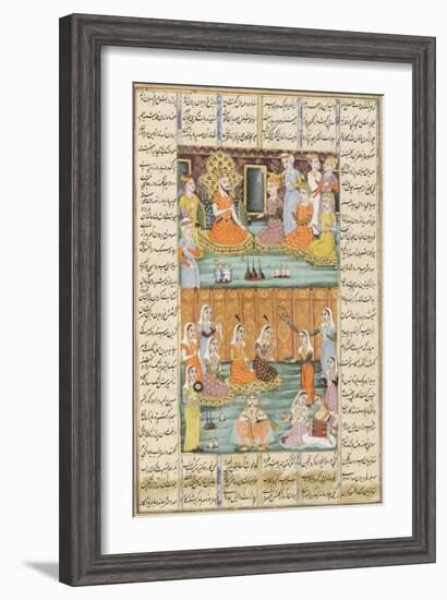 Shahnameh de Ferdowsi ou le Livre des Rois. Mariage des trois filles de Séro, roi du Yémen.-null-Framed Giclee Print