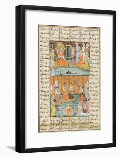 Shahnameh de Ferdowsi ou le Livre des Rois. Mariage des trois filles de Séro, roi du Yémen.-null-Framed Giclee Print