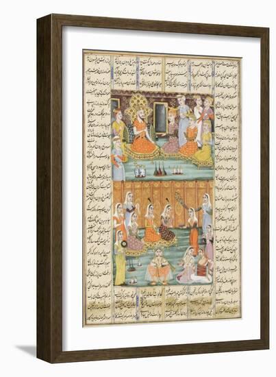 Shahnameh de Ferdowsi ou le Livre des Rois. Mariage des trois filles de Séro, roi du Yémen.-null-Framed Giclee Print