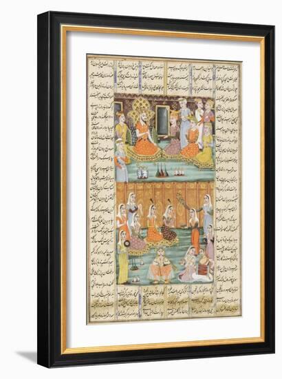 Shahnameh de Ferdowsi ou le Livre des Rois. Mariage des trois filles de Séro, roi du Yémen.-null-Framed Giclee Print