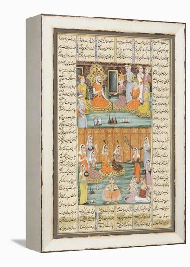 Shahnameh de Ferdowsi ou le Livre des Rois. Mariage des trois filles de Séro, roi du Yémen.-null-Framed Premier Image Canvas