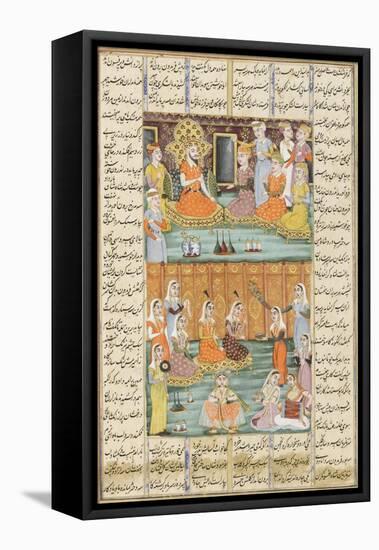 Shahnameh de Ferdowsi ou le Livre des Rois. Mariage des trois filles de Séro, roi du Yémen.-null-Framed Premier Image Canvas