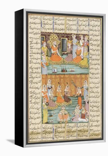 Shahnameh de Ferdowsi ou le Livre des Rois. Mariage des trois filles de Séro, roi du Yémen.-null-Framed Premier Image Canvas