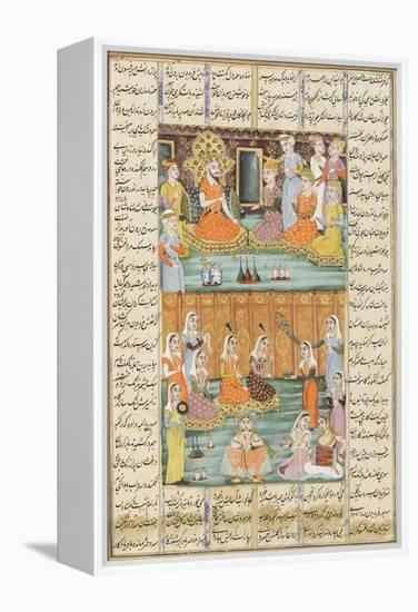 Shahnameh de Ferdowsi ou le Livre des Rois. Mariage des trois filles de Séro, roi du Yémen.-null-Framed Premier Image Canvas