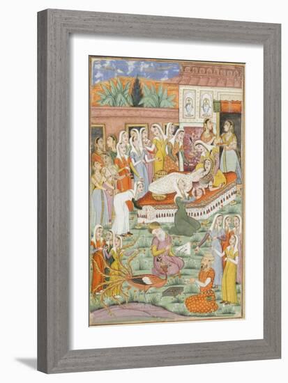 Shahnameh de Ferdowsi ou le Livre des Rois. Naissance de Roustam par Césarienne-null-Framed Giclee Print