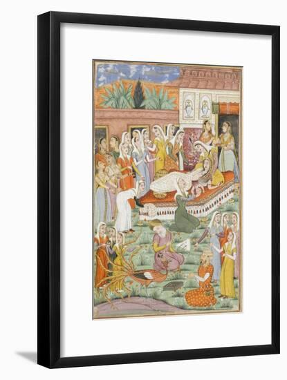 Shahnameh de Ferdowsi ou le Livre des Rois. Naissance de Roustam par Césarienne-null-Framed Giclee Print