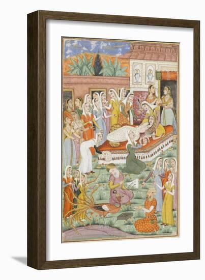 Shahnameh de Ferdowsi ou le Livre des Rois. Naissance de Roustam par Césarienne-null-Framed Giclee Print