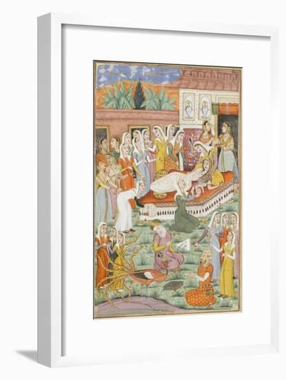 Shahnameh de Ferdowsi ou le Livre des Rois. Naissance de Roustam par Césarienne-null-Framed Giclee Print