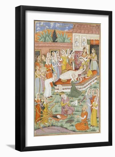 Shahnameh de Ferdowsi ou le Livre des Rois. Naissance de Roustam par Césarienne-null-Framed Giclee Print