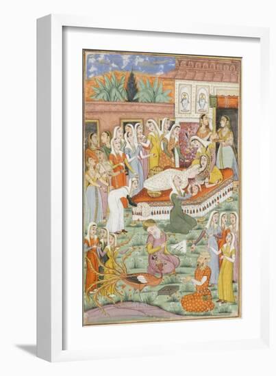 Shahnameh de Ferdowsi ou le Livre des Rois. Naissance de Roustam par Césarienne-null-Framed Giclee Print