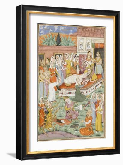 Shahnameh de Ferdowsi ou le Livre des Rois. Naissance de Roustam par Césarienne-null-Framed Giclee Print