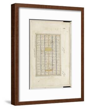 Shahnameh de Ferdowsi ou le Livre des Rois. Page de texte-null-Framed Giclee Print