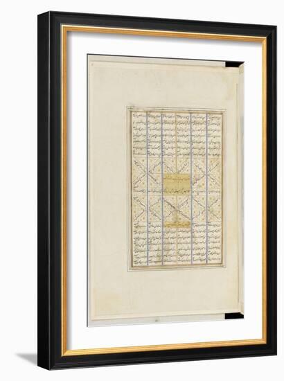 Shahnameh de Ferdowsi ou le Livre des Rois. Page de texte-null-Framed Giclee Print