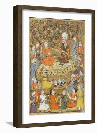 Shahnameh de Ferdowsi ou le Livre des Rois. Roustam demande à Kei Khosraou la grâce de Gourguine-null-Framed Giclee Print