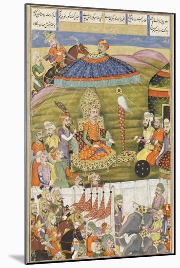 Shahnameh de Ferdowsi ou le Livre des Rois. Sohrab regarde la tente de blanche de Ferisourz-null-Mounted Giclee Print