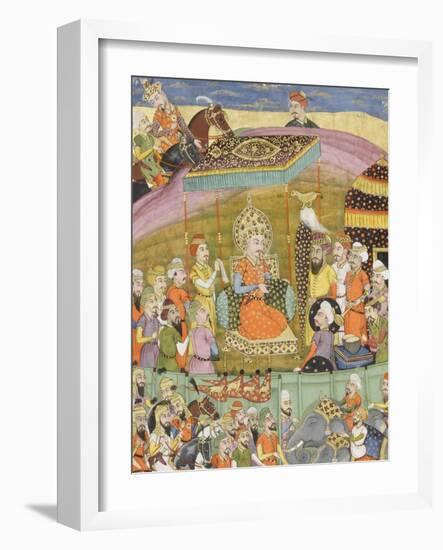 Shahnameh de Ferdowsi ou le Livre des Rois. Sohrab regarde la tente de Guivre-null-Framed Giclee Print